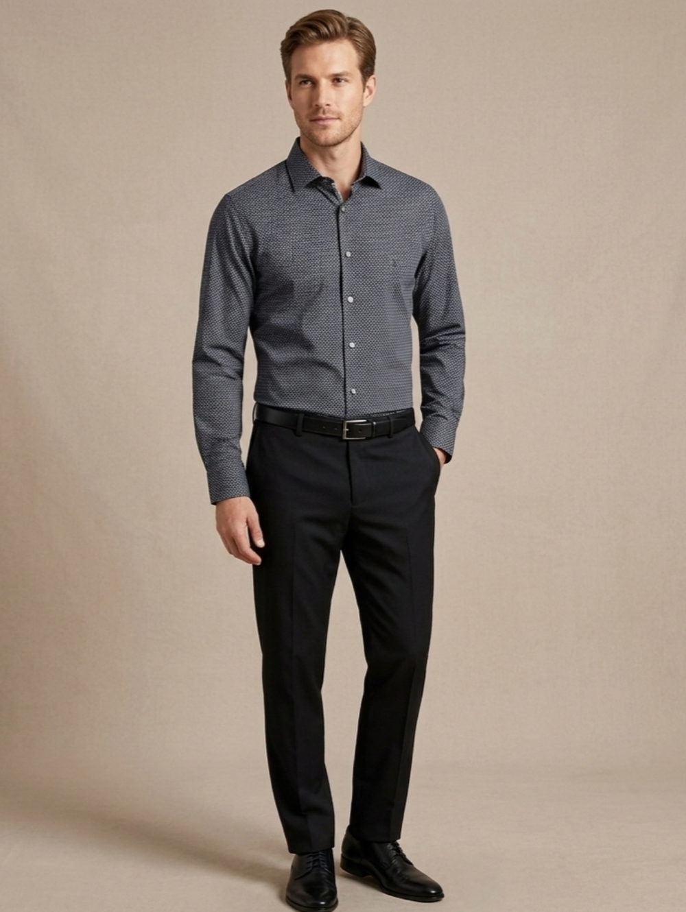 $65  Alfani Mens Slim-Fit Medallion Dress Shirt